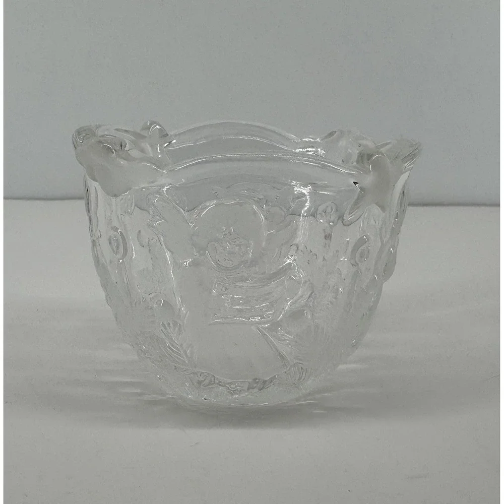 Vintage Mikasa Cherub Holiday Lights Crystal Frosted Angels Candle Holder Xmas